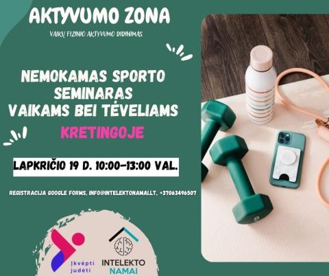 Sveikatinimo-sporto seminaras "Aktyvumo zona"