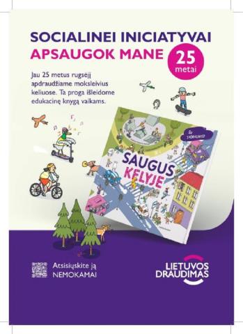 Lietuvos draudimo“ akcijai „Apsaugok mane“ 25-eri: rugsėjį Kretingos rajone vėl bus apdrausti visi moksleiviai, bibliotekos gaus knygą apie saugų elgesį kelyje