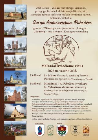 J. A. Pabrėžai ir M. Valančiui atminti skirti renginiai