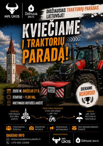 Kretingos rajone – didžiausias traktorių paradas Lietuvoje Kretingos rajone – didžiausias traktorių paradas Lietuvoje