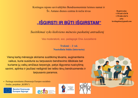 Kviečia registruotis į tėvystės grupę „Išgirsti ir būti išgirstam“