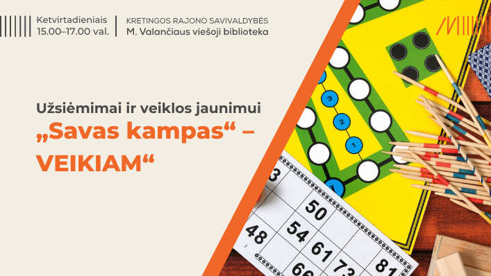 Kviečia jaunimo erdvė „Savas kampas“ – VEIKIAM“
