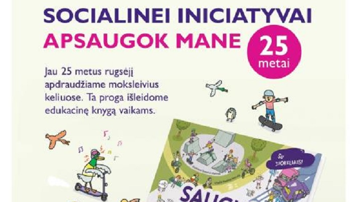 „Lietuvos draudimo“ akcijai „Apsaugok mane“ 25-eri: rugsėjį Kretingos rajone vėl bus apdrausti visi moksleiviai, bibliotekos gaus knygą apie saugų elgesį kelyje