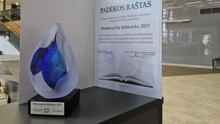 Kretingos bibliotekai – „Partnerysčių biblioteka 2025“ apdovanojimas